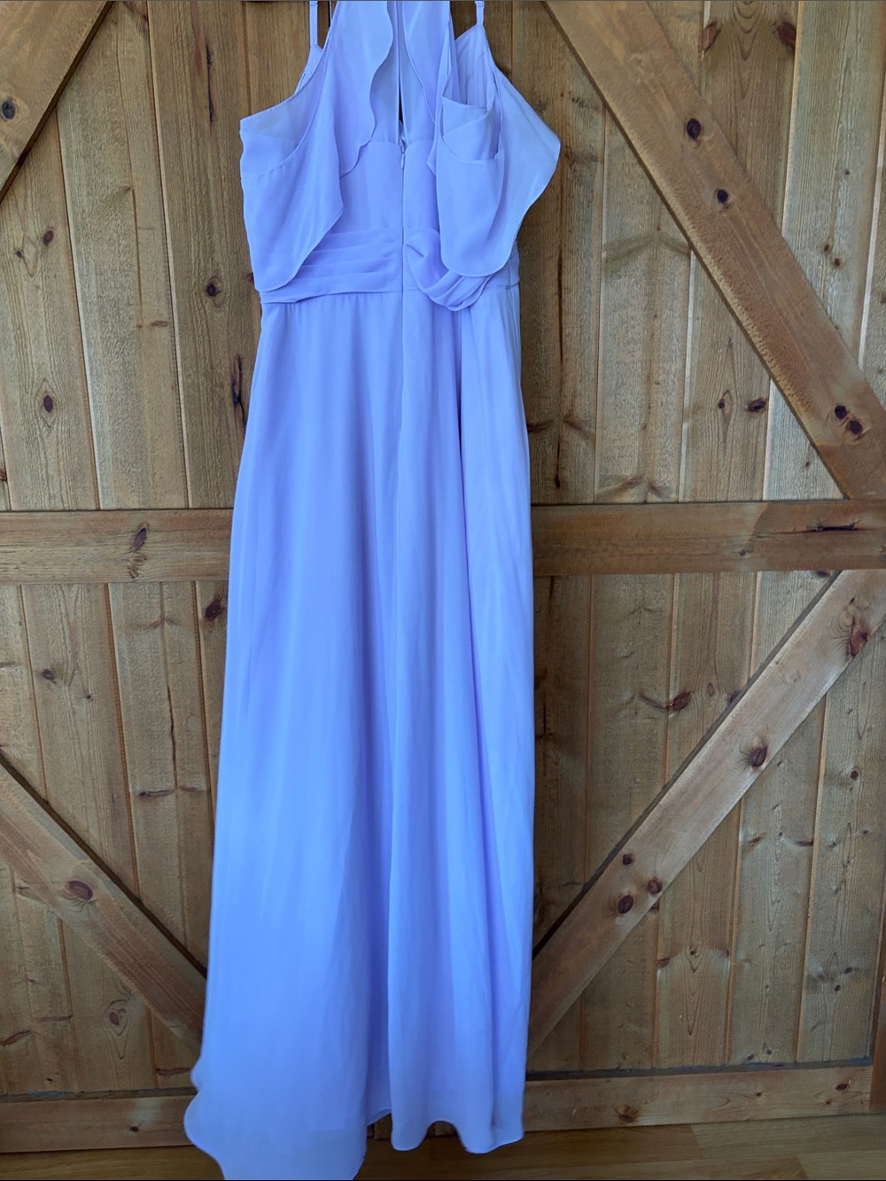 Lavender Ruffle-Detail Spaghetti Strap Maxi Dress - Picture 5 of 8
